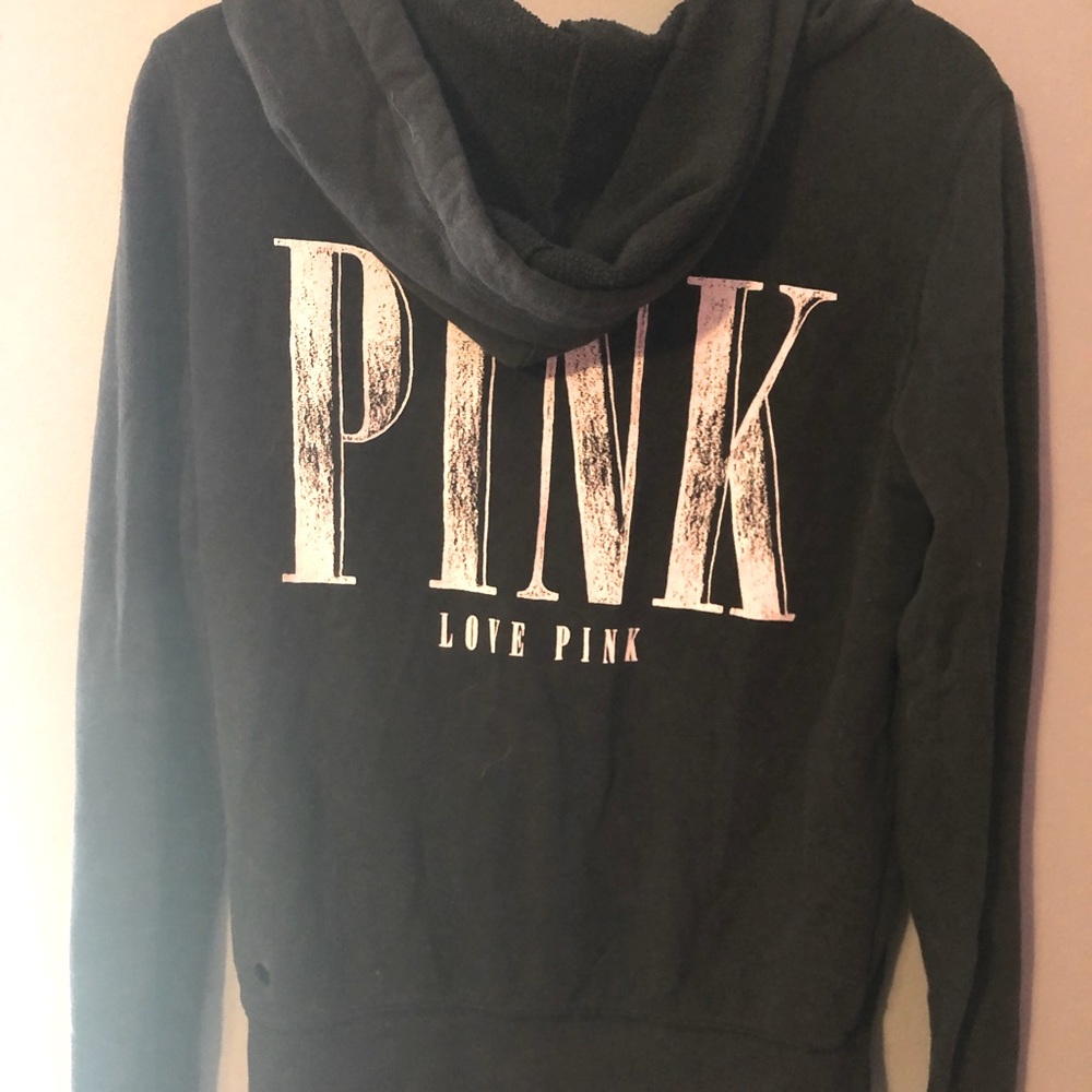 Pink black zip up hoodie